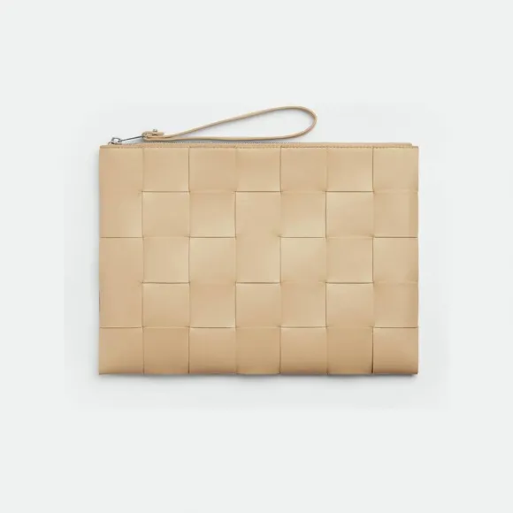 葆蝶家/Bottega Veneta 燕麦色 100% 牛皮革 男士 pouch手拿包 649616VBWD39762