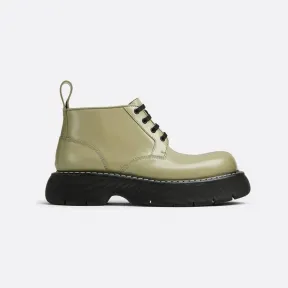 葆蝶家/Bottega Veneta 洞石绿 100% 羔羊皮革 男士 swell系带踝靴 651256V20V03025