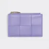 葆蝶家/Bottega Veneta 紫藤色 50%羔羊皮革、50%牛皮革 女士 拉链卡包 651393VCQC44215