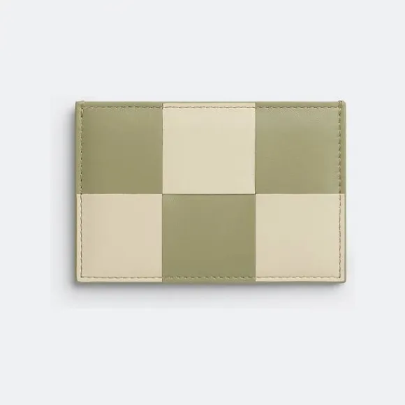 葆蝶家/Bottega Veneta 细线白 / 洞石色 100% 牛皮革 女士 信用卡包 651401V2AC19273