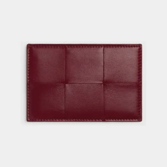 葆蝶家/Bottega Veneta 波尔多红 羊皮革/牛皮革 女士 信用卡包 651401VCQC46208
