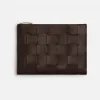 葆蝶家/Bottega Veneta 深巧克力色 羊皮革 女士 中号pouch手拿包 652931VCQC12132