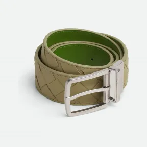 葆蝶家/Bottega Veneta Intrecciato编织皮革双面腰带 652944VCPQ11529