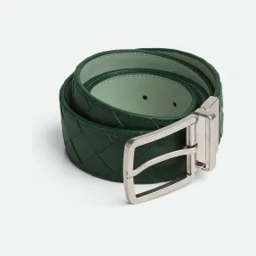 葆蝶家/Bottega Veneta Intrecciato编织皮革双面腰带 652944VCPQ13070