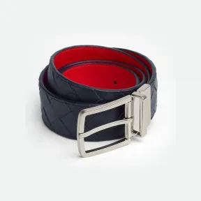 葆蝶家/Bottega Veneta Intrecciato编织皮革双面腰带 652944VCPQ18921