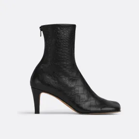 葆蝶家/Bottega Veneta 黑色 羊皮革 女士 bloc踝靴 667208V2E001000