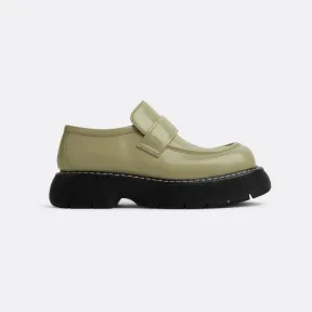 葆蝶家/Bottega Veneta 洞石绿 100% 羔羊皮革 男士 swell乐福鞋 679497V20V03025