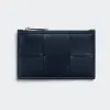 葆蝶家/Bottega Veneta 太空灰 100% 牛皮革 男士 拉链卡包 679843VBWD38838