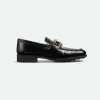 葆蝶家/Bottega Veneta 黑色 牛皮革 女士 monsieur乐福鞋 708902V28R01000