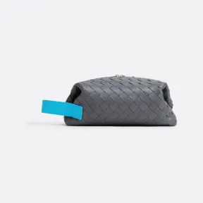 葆蝶家/Bottega Veneta 闪电灰 / 泳池蓝 100% 牛皮革 男士 洗漱包 709310VCPQ51228