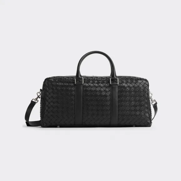 葆蝶家/Bottega Veneta 黑色 100% 牛皮革 男士 classic intrecciato编织健身包 710058V0E518803