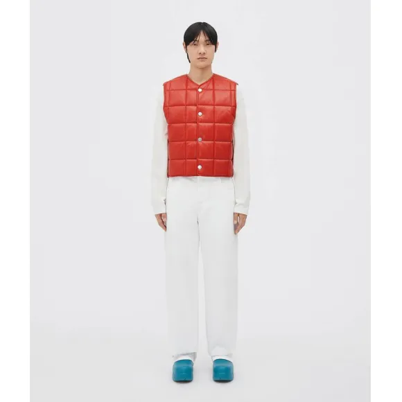 葆蝶家/Bottega Veneta 阳光红 100% 羔羊皮革 男士 马甲 712269VKLC06022