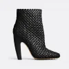 葆蝶家/Bottega Veneta 黑色 羊皮革 女士 canalazzo踝靴 716171V2EH01000