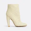 葆蝶家/Bottega Veneta 黄油色 羊皮革 女士 canalazzo踝靴 716171V2EH09311