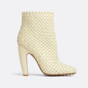 葆蝶家/Bottega Veneta 黄油色 羊皮革 女士 canalazzo踝靴 716171V2EH09311