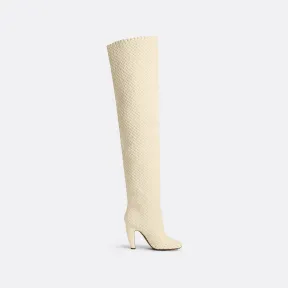 葆蝶家/Bottega Veneta 白色 100% 羊皮革 女士 canalazzo过膝长靴 716175V2EH09013