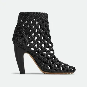 葆蝶家/Bottega Veneta 黑色 羊皮革 女士 canalazzo踝靴 716176V2DS01000