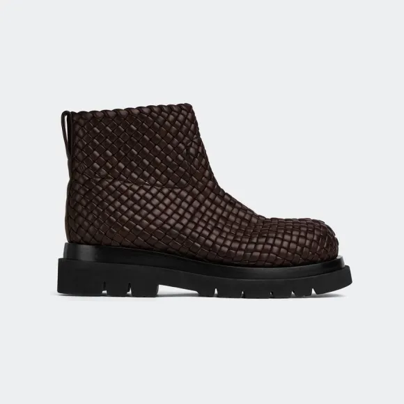 葆蝶家/Bottega Veneta 巧克力棕 100% 羊皮革 男士 lug踝靴 716207V2EH02113