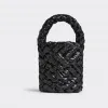 葆蝶家/Bottega Veneta 黑色 牛皮革 女士 迷你kalimero水桶包 717177VA9A61019