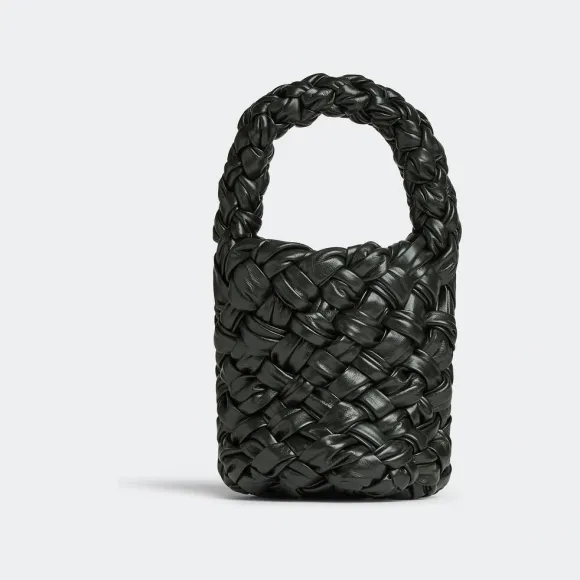 葆蝶家/Bottega Veneta 深绿色 牛皮革 女士 迷你kalimero水桶包 717177VA9A63002