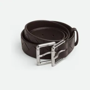 葆蝶家/Bottega Veneta Intrecciato编织双搭扣腰带 730774V2OT12145