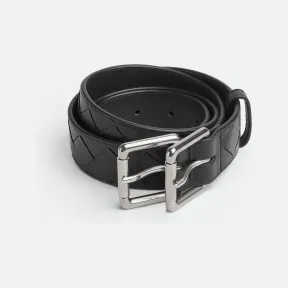 葆蝶家/Bottega Veneta Intrecciato编织双搭扣腰带 730774V2OT18803