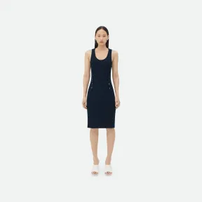葆蝶家/Bottega Veneta 修身版型罗纹粘胶纤维中长连衣裙 739155V2R304246