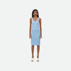 葆蝶家/Bottega Veneta 修身版型罗纹粘胶纤维中长连衣裙 739155V2R304419
