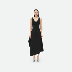 葆蝶家/Bottega Veneta 弹力棉质不对称中长连衣裙 743355V2T301000