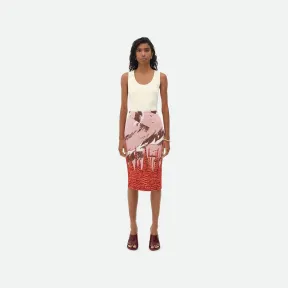 葆蝶家/Bottega Veneta 几何图形粘胶纤维提花中长半身裙 743979V2RX05910