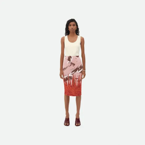 葆蝶家/Bottega Veneta 几何图形粘胶纤维提花中长半身裙 743979V2RX05910