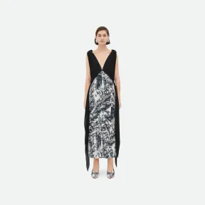 葆蝶家/Bottega Veneta 印花桑蚕丝长款连衣裙 743982V2UO01056