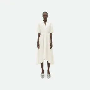 葆蝶家/Bottega Veneta 人造丝和亚麻中长连衣裙 744951V2LB09071