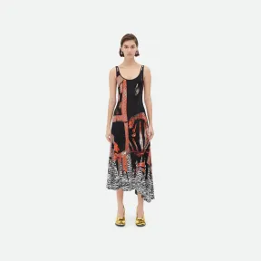 葆蝶家/Bottega Veneta 几何图形粘胶纤维提花不对称中长连衣裙 747840V2RX01000