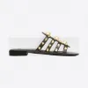 巴黎世家/Balenciaga Giant Gold穆勒鞋 - 黑色 | 女士Arena Leather Shoes 477136-WAD40-1000