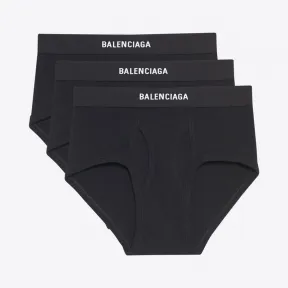 巴黎世家/Balenciaga ‎男士‎ ‎黑色 ‎ ‎三条装Balenciaga三角裤 ‎ | Balenciaga 531582-453B9-1000