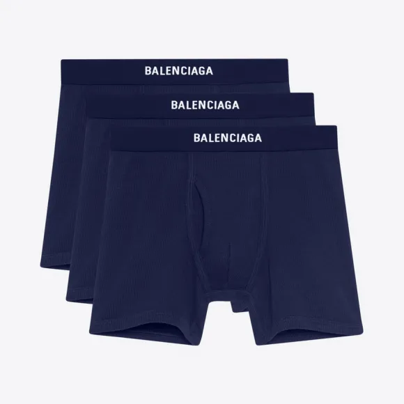巴黎世家/Balenciaga 蓝色 三条装Balenciaga平角裤 45414000xa
