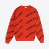 巴黎世家/Balenciaga ‎女士‎ ‎红色 / 黑色 ‎ ‎提花品牌标识圆领套头衫 ‎ | Balenciaga 542601-T1473-7560