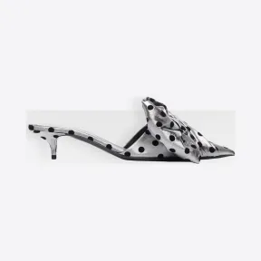 巴黎世家/Balenciaga SILVER/BLACK Square Knife Bow穆勒鞋 11666980ls