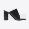巴黎世家/Balenciaga Black / White 50毫米椭圆头穆勒鞋 11760645ao