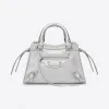 巴黎世家/Balenciaga 女士 Neo Classic 银色金属迷你手袋 63852415YKY8110
