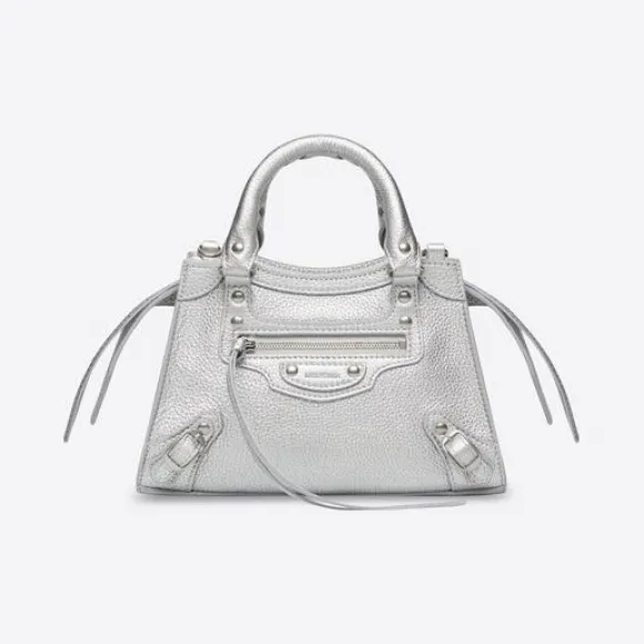 巴黎世家/Balenciaga 女士 Neo Classic 银色金属迷你手袋 63852415YKY8110