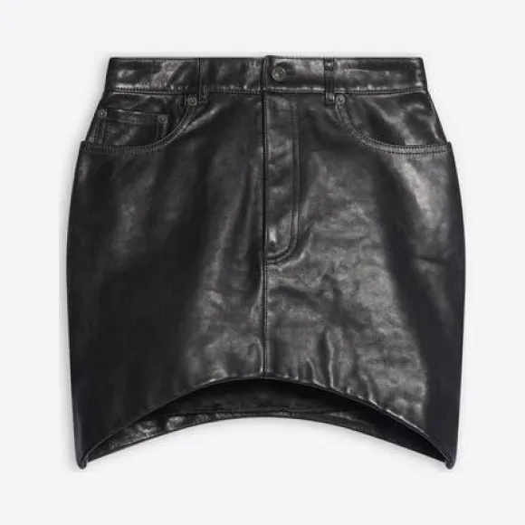 巴黎世家/Balenciaga 女士黑色沙漏半身裙 674350TLS011000