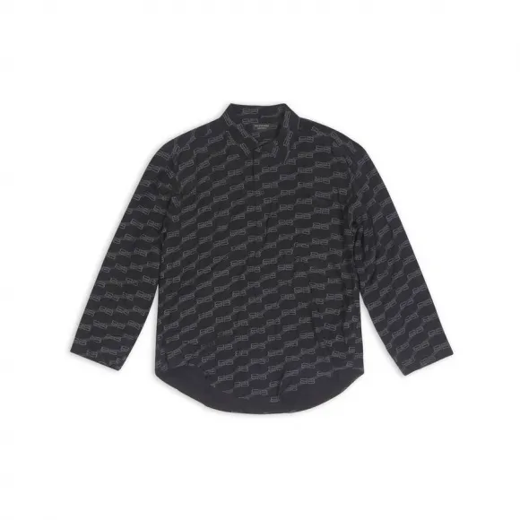 巴黎世家/Balenciaga Women's Bb Monogram Minimal Shirt in Black 681631TML351269