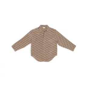 巴黎世家/Balenciaga Women's Bb Monogram Minimal Shirt in Beige 681631TML359378