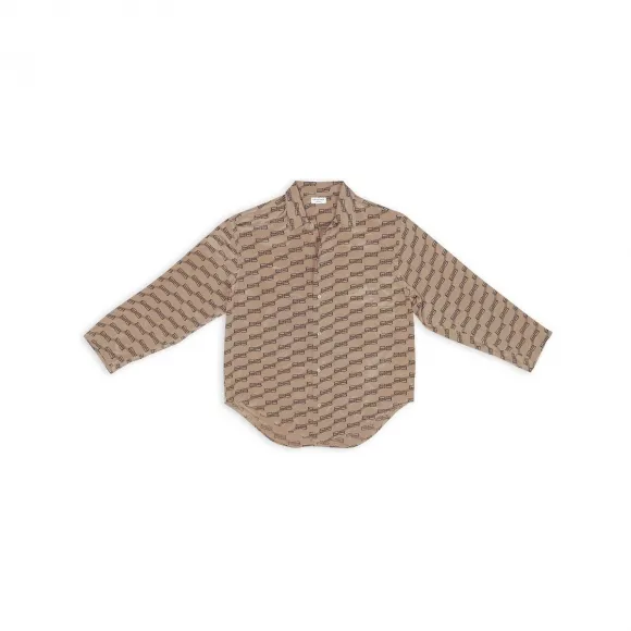 巴黎世家/Balenciaga Women's Bb Monogram Minimal Shirt in Beige 681631TML359378