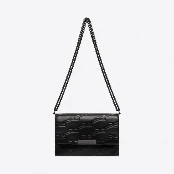 巴黎世家/Balenciaga 女款 Triplet 小号包 Bb 字母组合黑色 6888282105Z1000