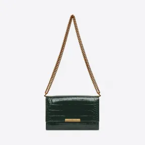 巴黎世家/Balenciaga 女式绿色鳄鱼压纹 Triplet 小号包 6888282106A3017