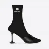 巴黎世家/Balenciaga 女士 90 毫米黑色短袜短靴 694491WA72O1010