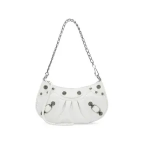 巴黎世家/Balenciaga Women's Le Cagole Mini Bag With Chain in Off White 6958141VG9Y9104
